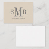 モダン3文字のモノグラムイニシャル名 ノートカード (正面/裏面)