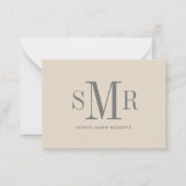 モダン3文字のモノグラムイニシャル名 ノートカード (正面)