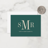 モダン3文字のモノグラムイニシャル名 ノートカード (正面/裏面インサイチュ)