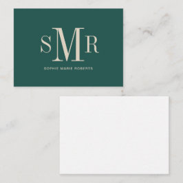 モダン3文字のモノグラムイニシャル名 ノートカード