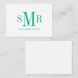 モダン3文字のモノグラムイニシャル名 ノートカード