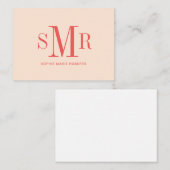 モダン3文字のモノグラムイニシャル名 ノートカード (正面/裏面)