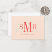 モダン3文字のモノグラムイニシャル名 ノートカード (正面/裏面インサイチュ)