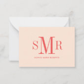 モダン3文字のモノグラムイニシャル名 ノートカード (正面)