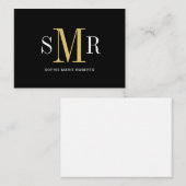 モダン3文字のモノグラムイニシャル名 ノートカード (正面/裏面)