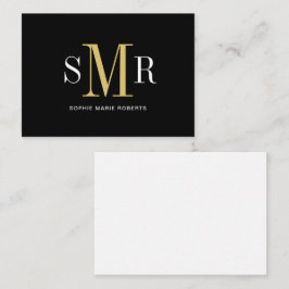 モダン3文字のモノグラムイニシャル名 ノートカード