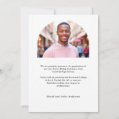 モダン3月2日フォトおめでとう卒業式 案内状 (裏面)