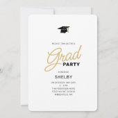 モダン3月2日フォトグラッドパーティー 招待状 (裏面)