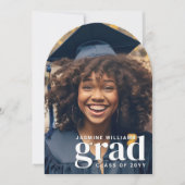 モダン3月2日写真卒業 招待状 (正面)