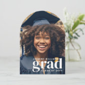 モダン3月2日写真卒業 招待状 (スタンド正面)