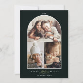 モダン3月3日メリー写真&明るい緑 シーズンカード (正面)