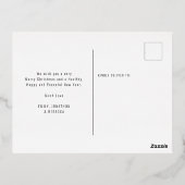 モダン3枚の写真メリークリスマス実在 箔シーズンポストカード (裏面)