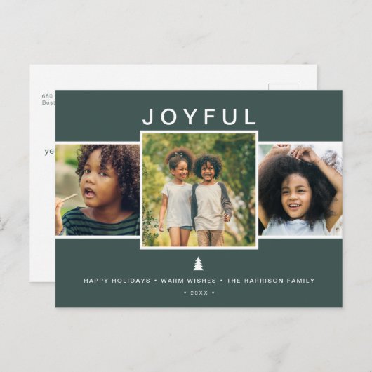 モダン3枚の写真 シーズンポストカード (正面/裏面)