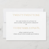 モダン3枚写真テンプレート ミニマル卒業 招待状 (裏面)