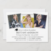 モダン3枚写真 卒業パーティー 招待状 (正面)