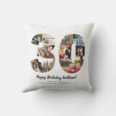 モダン30枚写真コラージュ オーダーメイド グリーティングカード クッション (裏面)