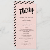 モダン30歳の誕生日パーティーのスクリプト メニュー (正面/裏面)