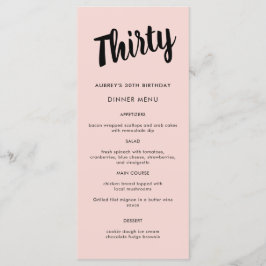 モダン30歳の誕生日パーティーのスクリプト メニュー