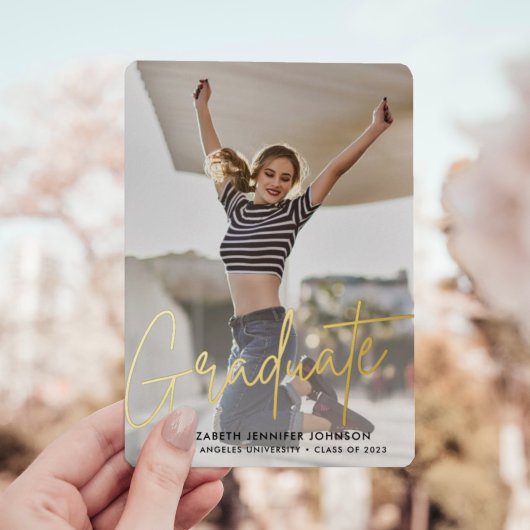 モダン3 フォト 卒業 本物のホイル アナウンスメント