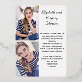 モダン3 フォト 卒業 本物のホイル アナウンスメント (裏面)