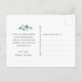 モダン3 Photo Collage Black Script 結婚's ポストカード (裏面)