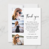 モダン3 xフォト葬儀悔やみや弔慰 サンキューカード (正面)