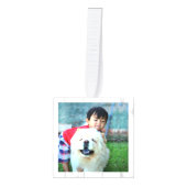 モダン3Dシェイプカスタムファミリ写真 キューブオーナメント (正面)