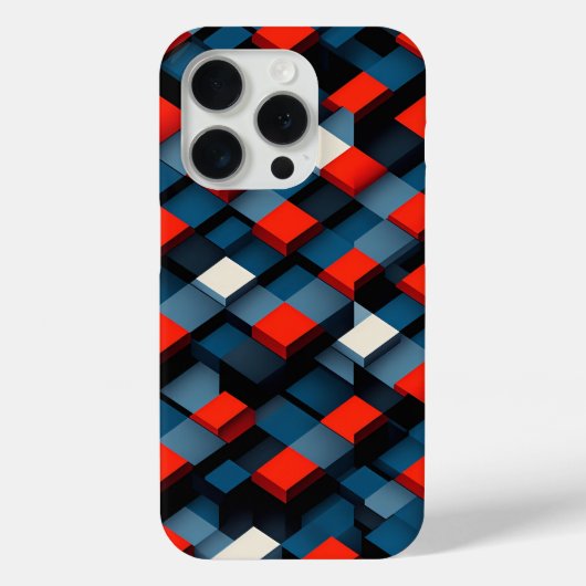 モダン3Dジオメトリックキューブスマホケース 抽象的で深みのあるデザイン Case-Mate iPhoneケース (裏面)