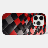 モダン3Dジオメトリックブロックケース 光沢のある鮮やかな赤 Case-Mate iPhoneケース (裏面 (横))