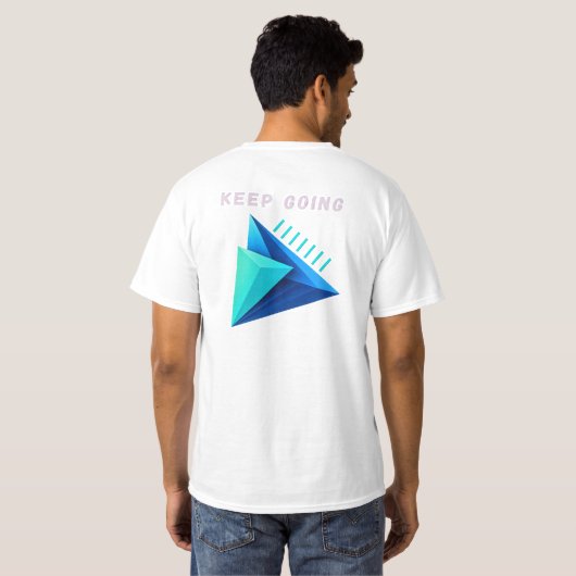 モダン3DジオメトリックKeep Going Tシャツ (裏面フル)