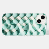 モダン3Dティール&ホワイト幾何学デザインのスマホケース Case-Mate iPhoneケース (裏面 (横))