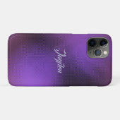 モダン3Dパープル抽象幾何学カスタムネーム Case-Mate iPhoneケース (裏面(横))