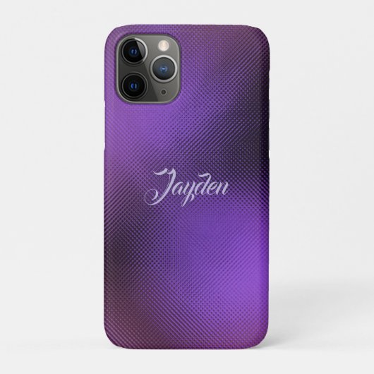 モダン3Dパープル抽象幾何学カスタムネーム Case-Mate iPhoneケース (裏)