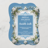 モダン3Dポーセリン シノワズリー ブライダルシャワー セーブザデート (正面/裏面)