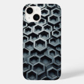 モダン3Dメタル六角形スマホケース - インダストリアル Case-Mate iPhoneケース (裏面)