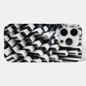 モダン3Dモノクロ幾何学デザインのスマホケース Case-Mate iPhoneケース (裏面 (横))
