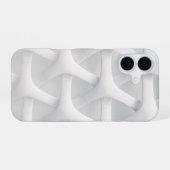 モダン3D幾何学ホワイト iPhone 16ケース (裏面横)