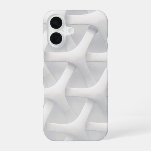 モダン3D幾何学ホワイト iPhone 16ケース (裏面)