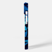 モダン3D幾何学蓮スマホケース ビビッドブルー Case-Mate iPhoneケース (裏面 / 左)