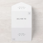 モダン4エレガントフォトコラージュのミニマル結婚リスト オールインワン招待状 (外側)