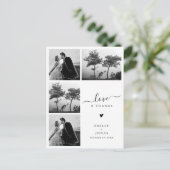 モダン4エレガント写真結婚ありがとう ポストカード (スタンド正面)