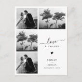 モダン4エレガント写真結婚ありがとう ポストカード (正面)