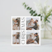 モダン4エレガント枚の写真コラージュ広場クリスマス シーズンカード (スタンド正面)