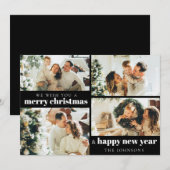 モダン4エレガント枚フォトクリスマスホリデーカード シーズンカード (正面/裏面)