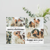 モダン4エレガント枚フォトクリスマスホリデーカード シーズンカード (スタンド正面)