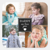 モダン4キッズフォトコラージュ スクエアシール (正面)