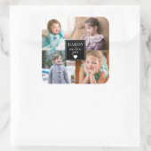 モダン4キッズフォトコラージュ スクエアシール (バッグ)