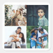 モダン4コラージュのカスタム写真 スクエアシール (正面)
