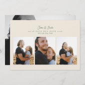 モダン4フォトコラージュ文字の書結婚跡 セーブザデート (正面/裏面)