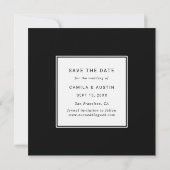 モダン4フォトコラージュ結婚ズスクエア セーブザデート (裏面)